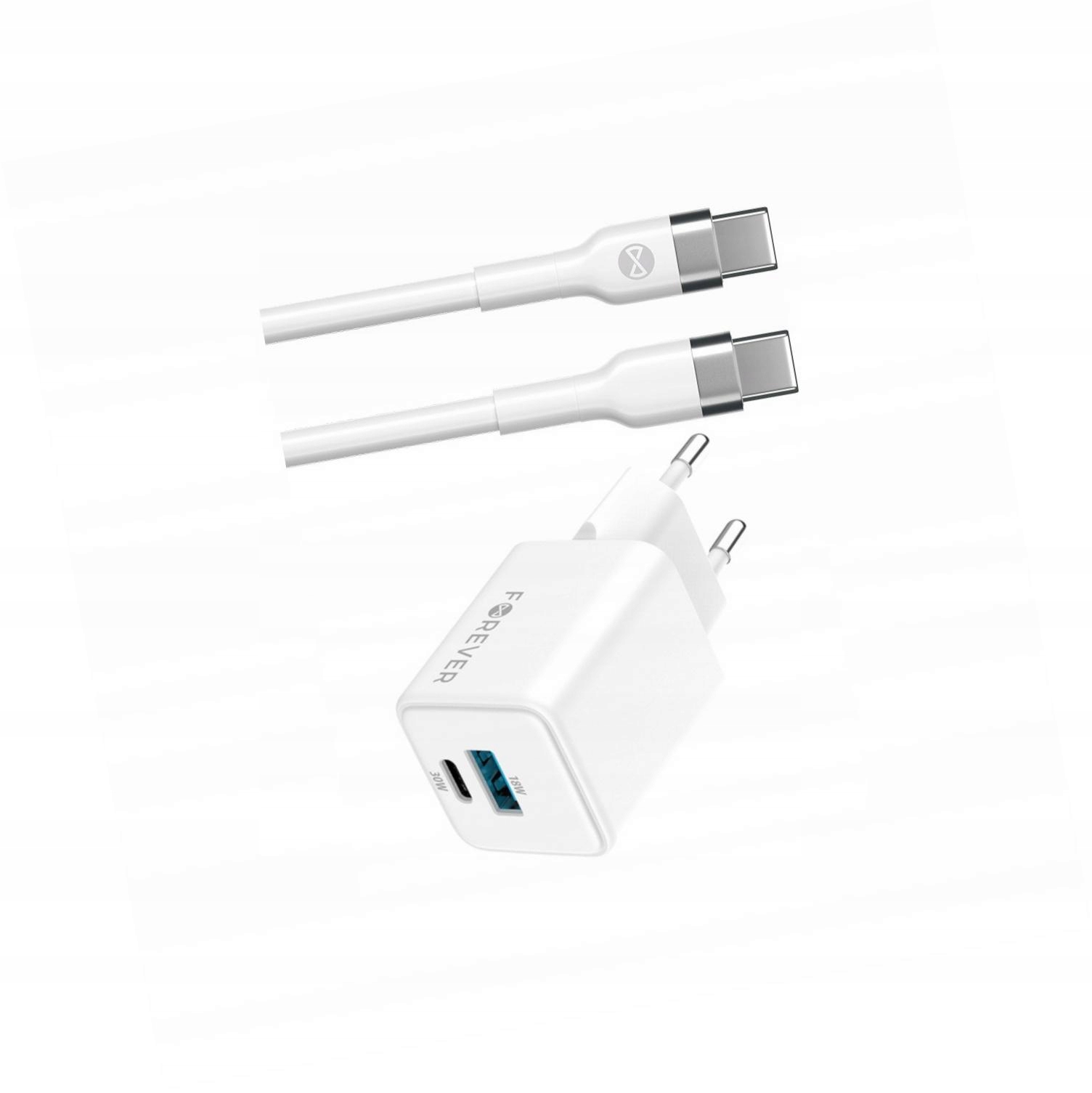 Szybka ładowarka GaN 30W 2 wejścia Usb i Usb-c z kablem do Samsung A72 4G