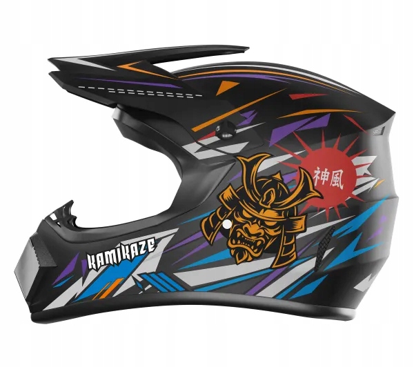 Kask rowerowy szczękowy Kamikaze AKC203 Ninja XL Czarno-Pomarańczowy