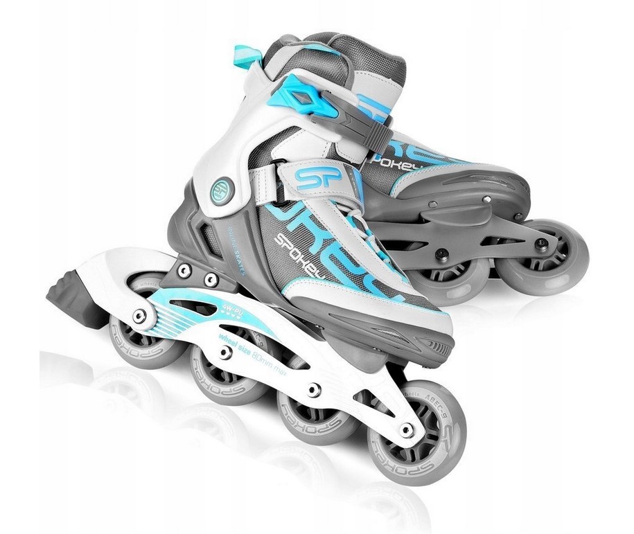 Nastavitelné brusle 2v1 Kolečkové Brusle Spokey Prime Pro Wh/tq vel. 38