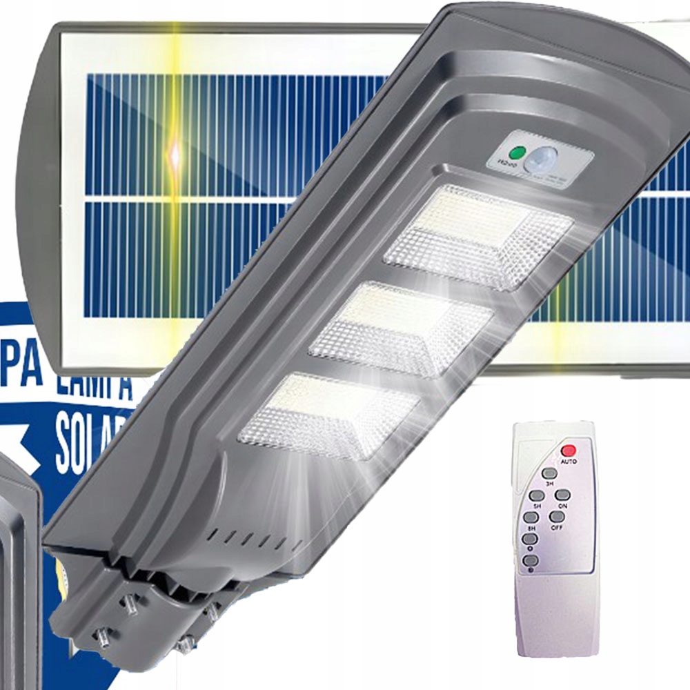 Lampa Solarna Led Latarnia Czujnik Ruchu zmierzchu Ogrodowa Pilot