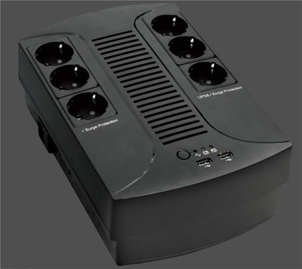 Eurocase Ups EA200PLUS EVO2 850VA line interactive, 4x Cz zásuvka, RJ11…
