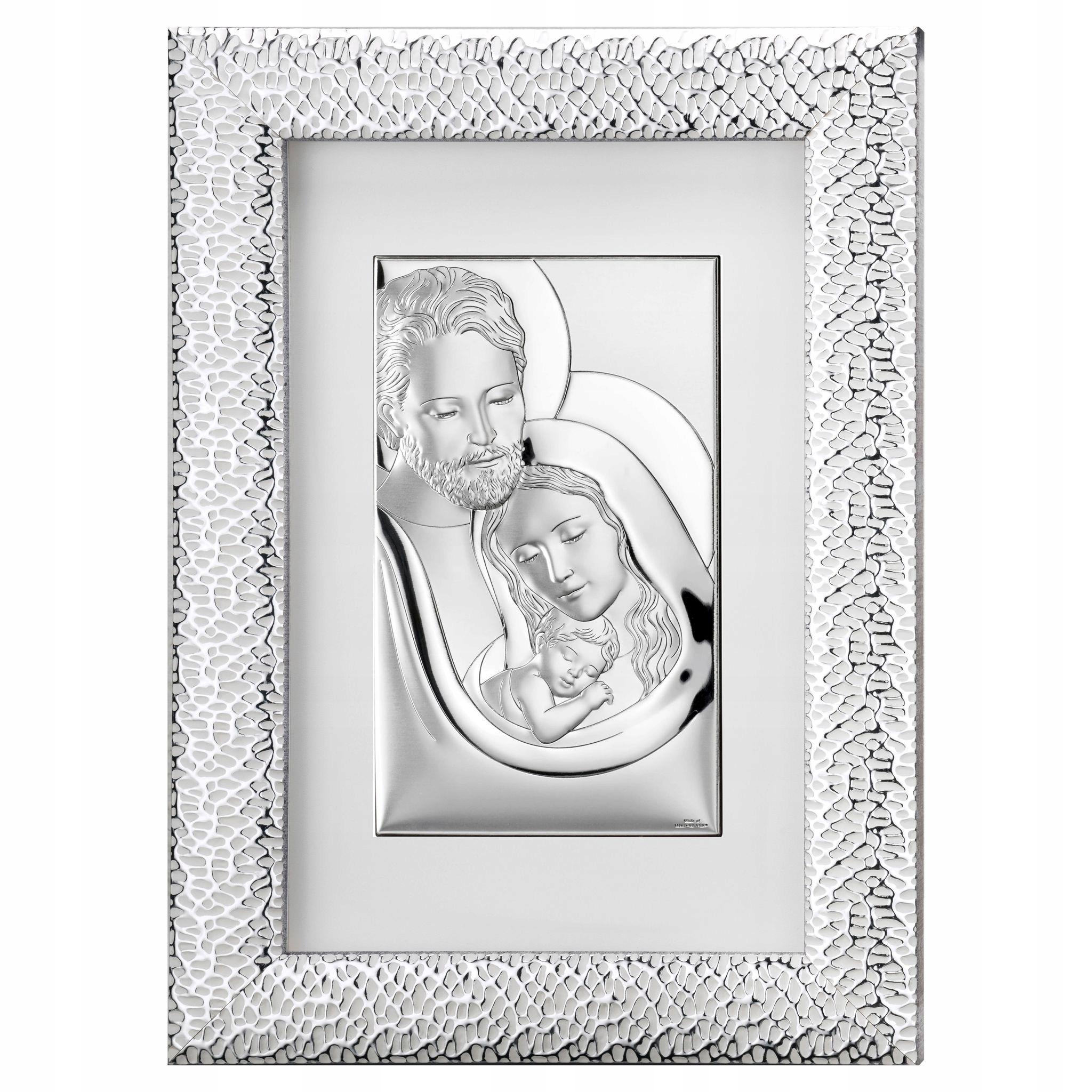 Obraz Świętej Rodziny za szkłem w srebrnej ramie 47x67 cm Sku: VL81347/1