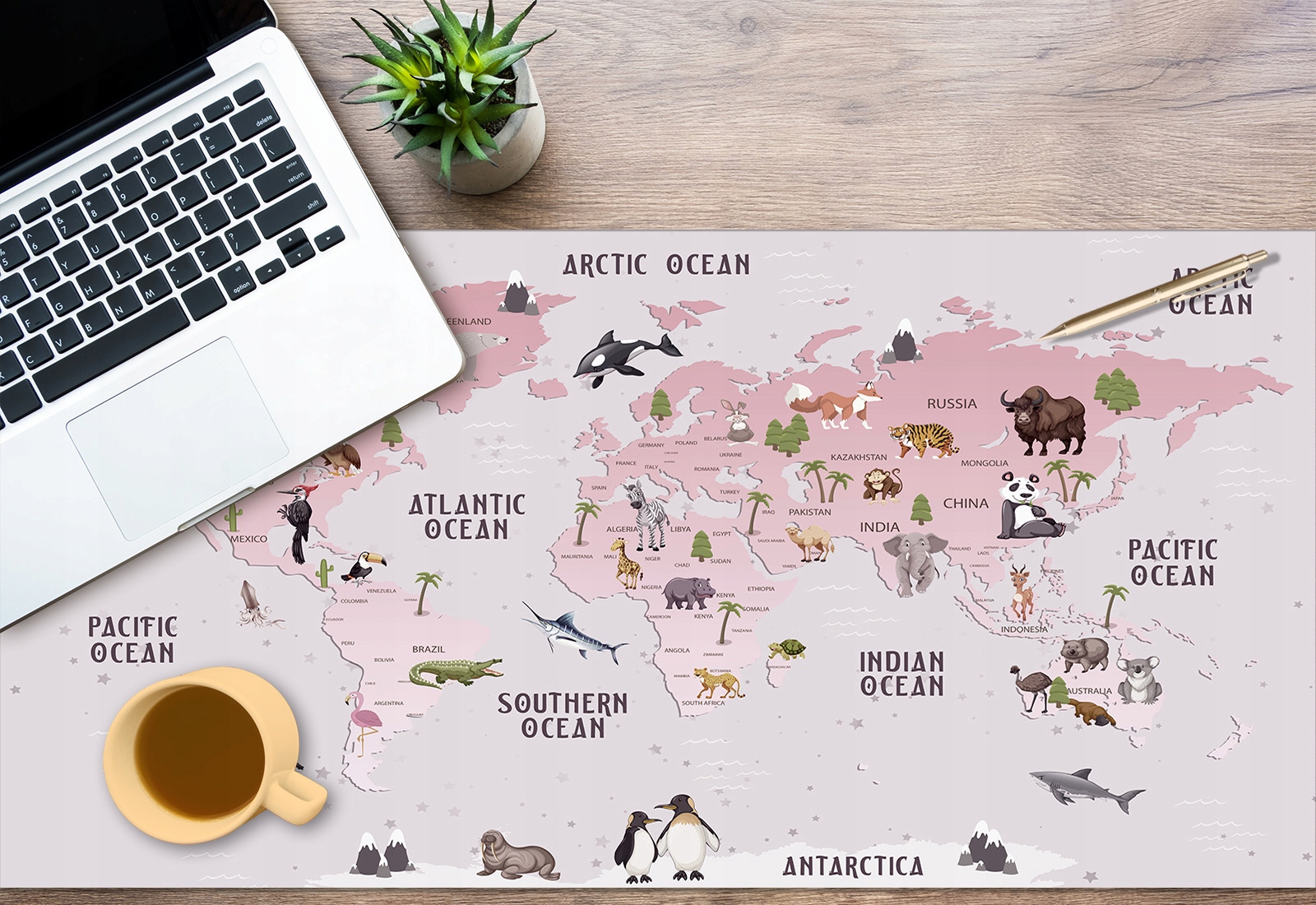 MATA na biurko MALM 140x65 dla dziewczynki mapa Marka matoMAT