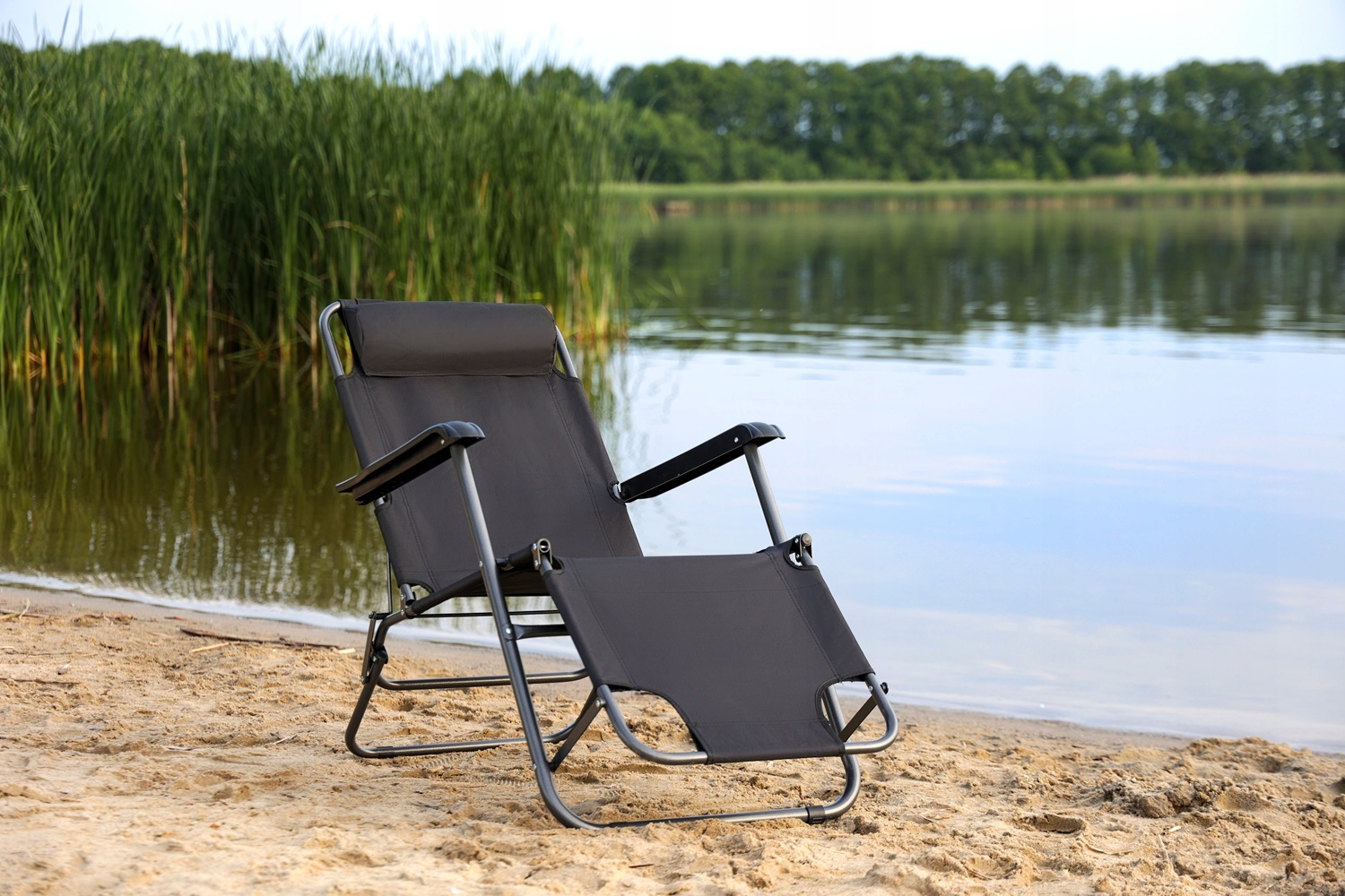 LEŻAK PLAŻOWY FOTEL OGRODOWY SKŁADANY 2W1