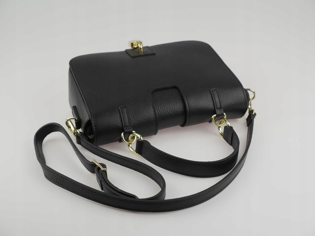 VERA PELLE ITALY Torebka kuferek listonoszka skóra Model LUKKA