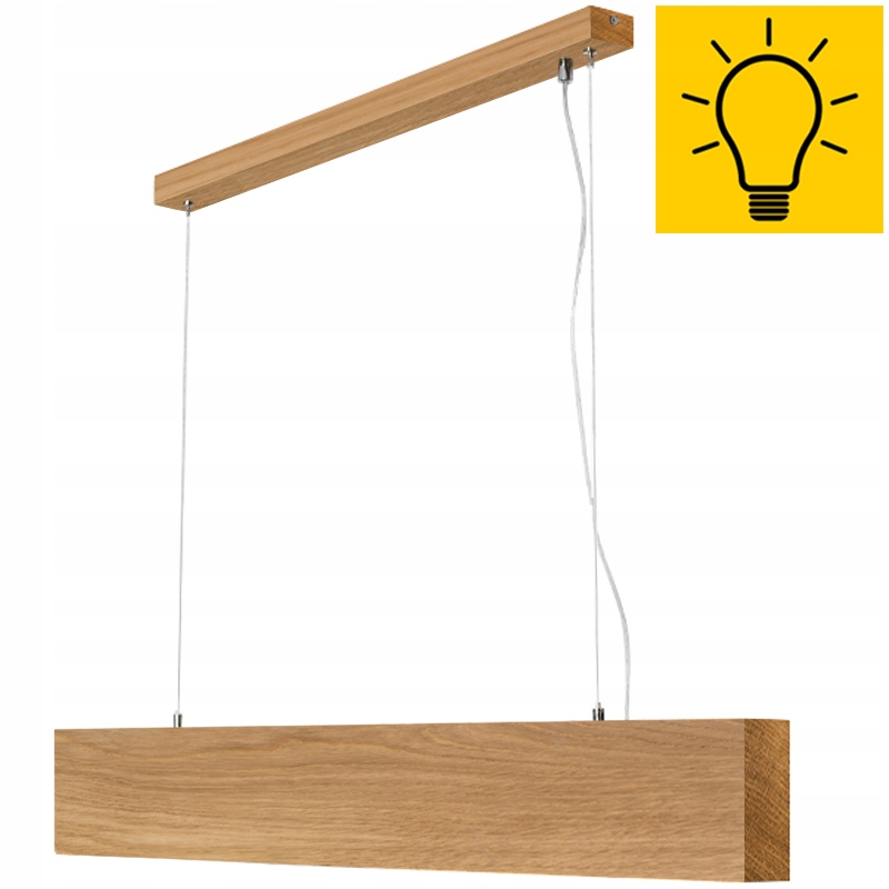 Závěsná Led stropní lampa Dubová 90 CM Obývací pokoj Kuchyně Nad stolem 36W 3000K