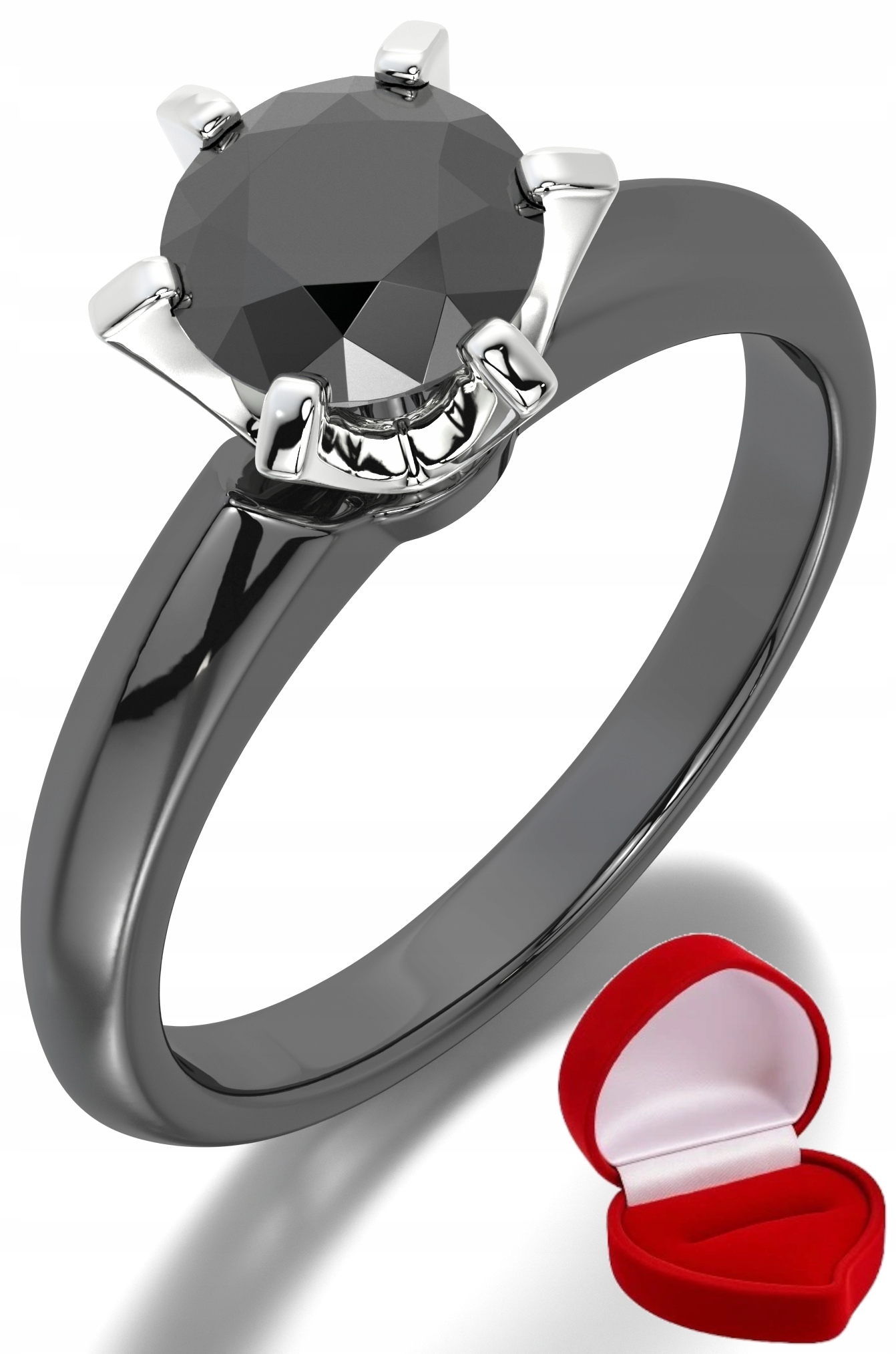 Zlatý Prstýnek 585 14k Brylant Č. 1 ct Černé Zlato R14