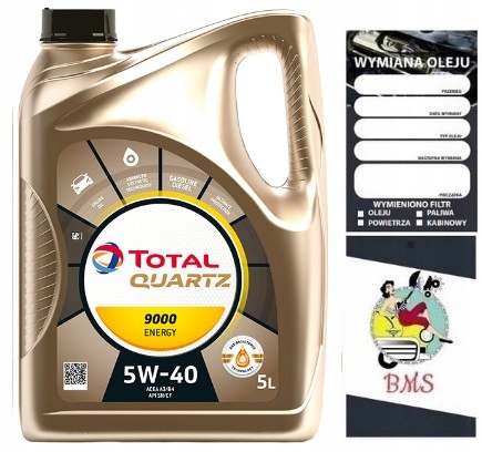 OLEJ TOTAL QUARTZ 9000 ENERGY 5W-40 5W40 5L 1073 za 119,90 zł z Bieruń ...