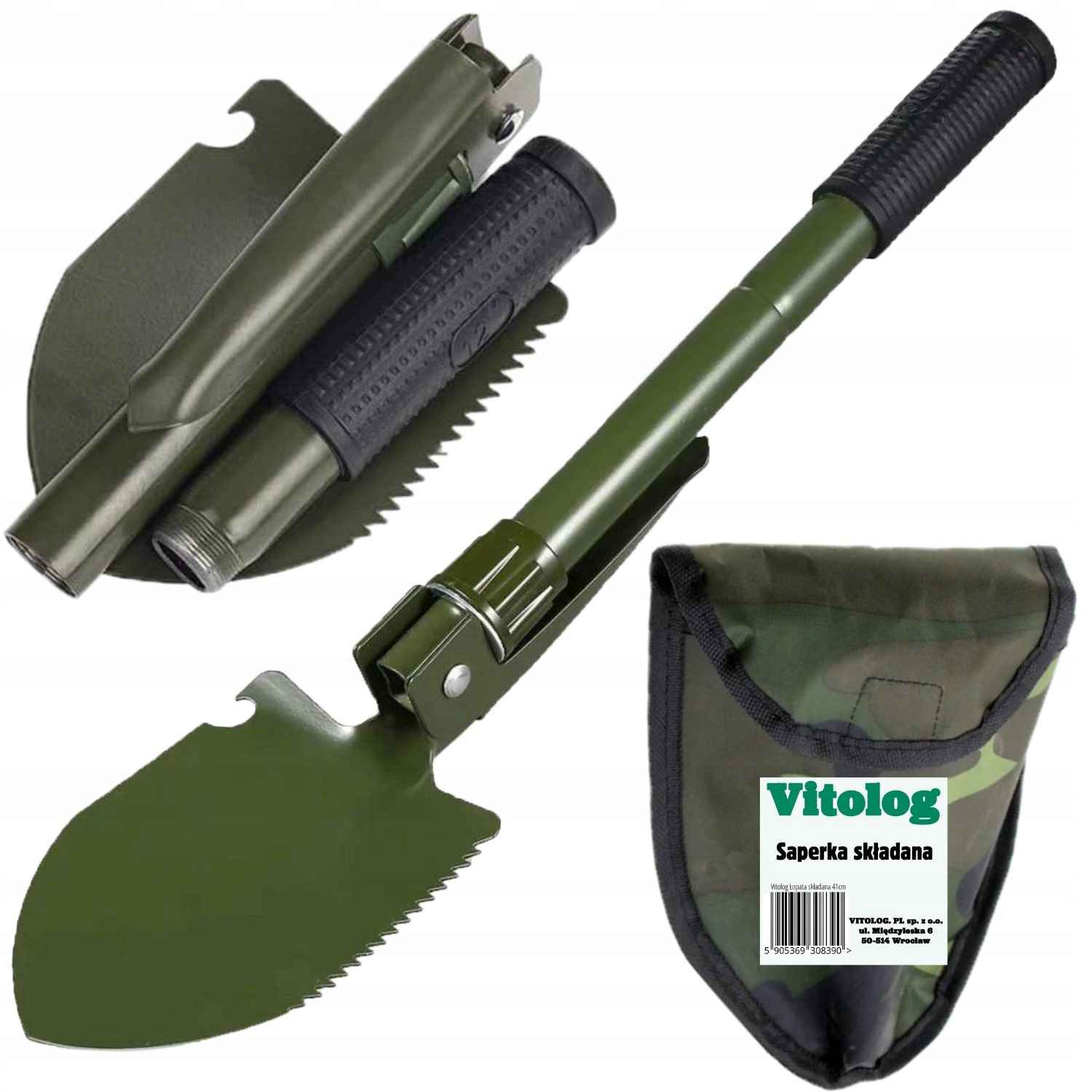 Łopata Saperka Składana Survival Wojskowa Turystyczna Piła Kilof Multitool