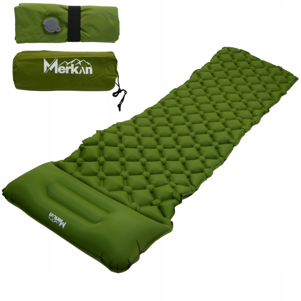 Merkan Mata Turystyczna Pompowana Materac Pod Namiot Z Poduszką 190x58 cm