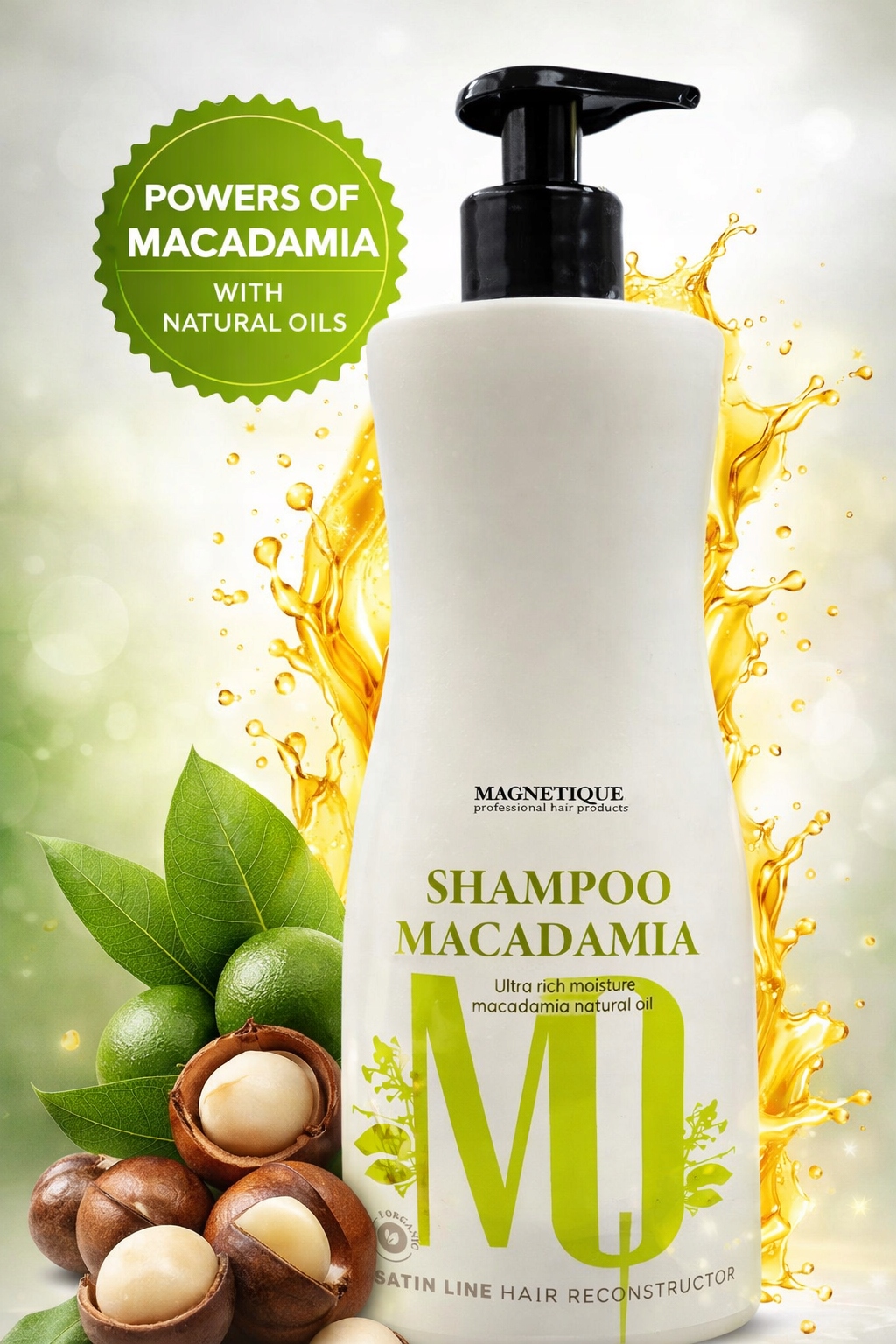 Magnetique szampon Macadamia & Keratyna 1L do włosów suchych i zniszczonych