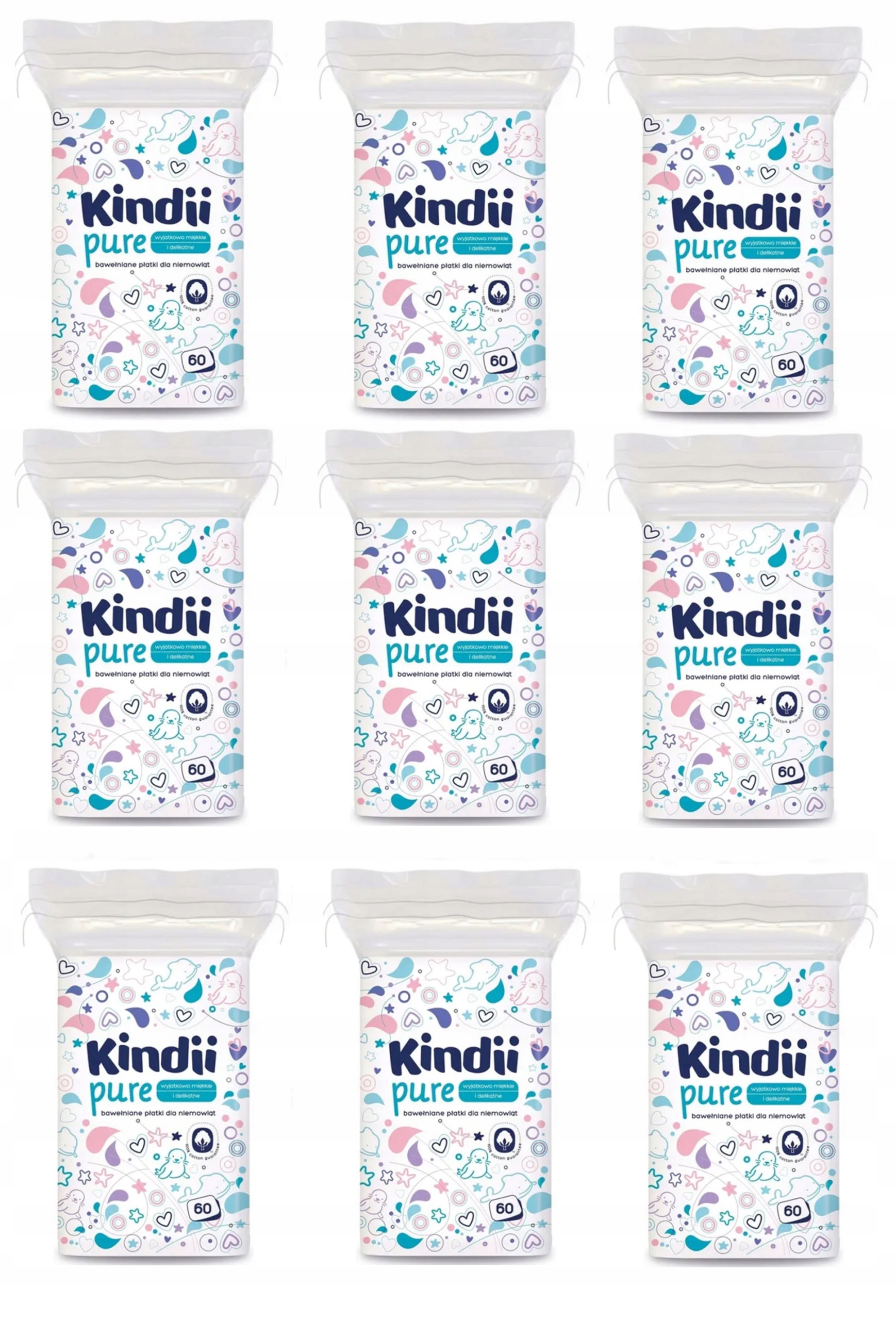 CLEANIC KINDII PŁATKI DLA NIEMOWLĄT Bawełniane zestaw 540 płatków