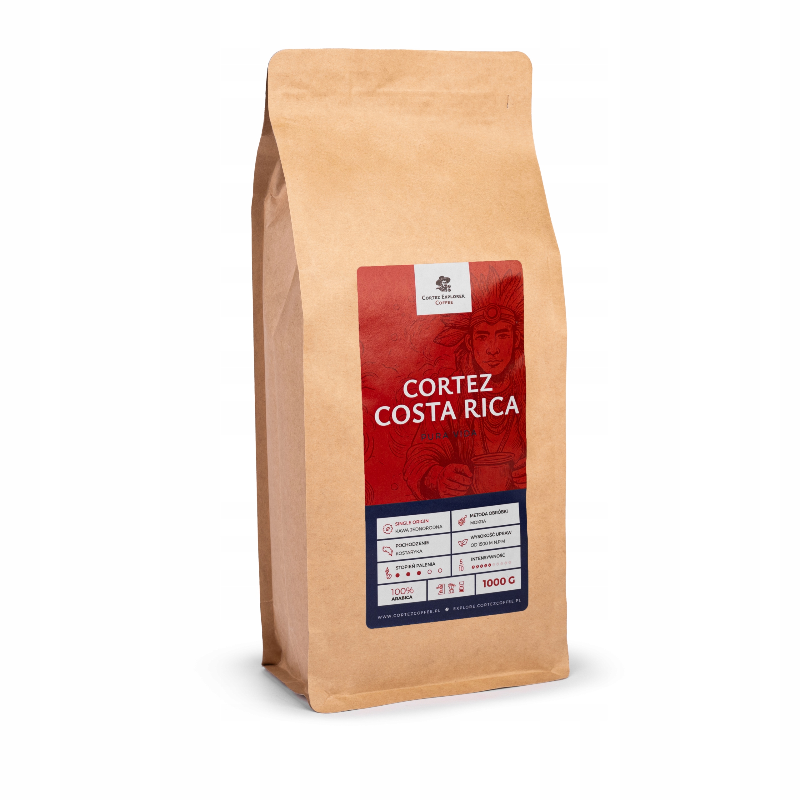 Levně Káva zrnková Cortez Costa Rica Pura Vida 100% Arabica Speciality 1 kg