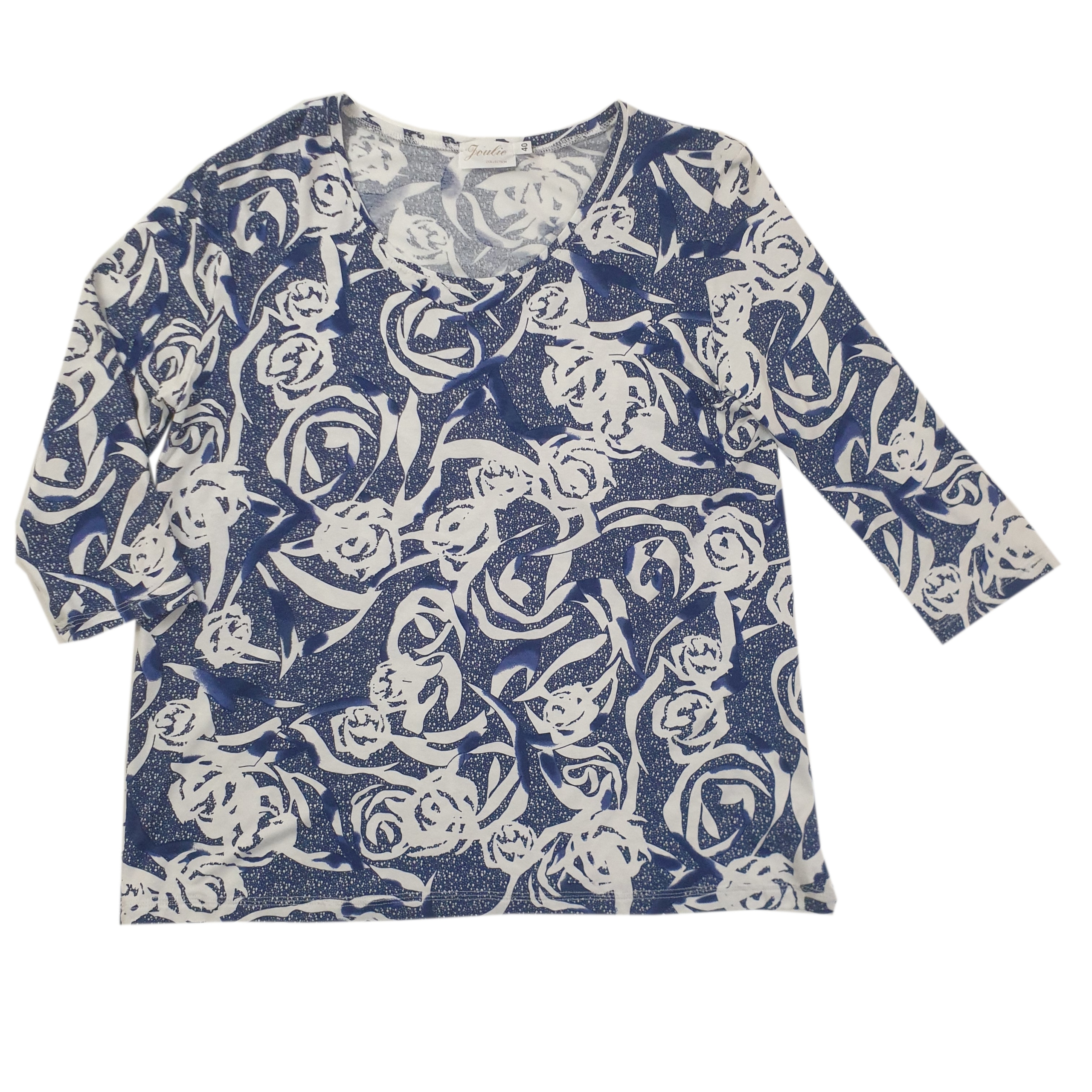 Bluzka damska RÓŻYCZKI niebieska 42 Marka inna