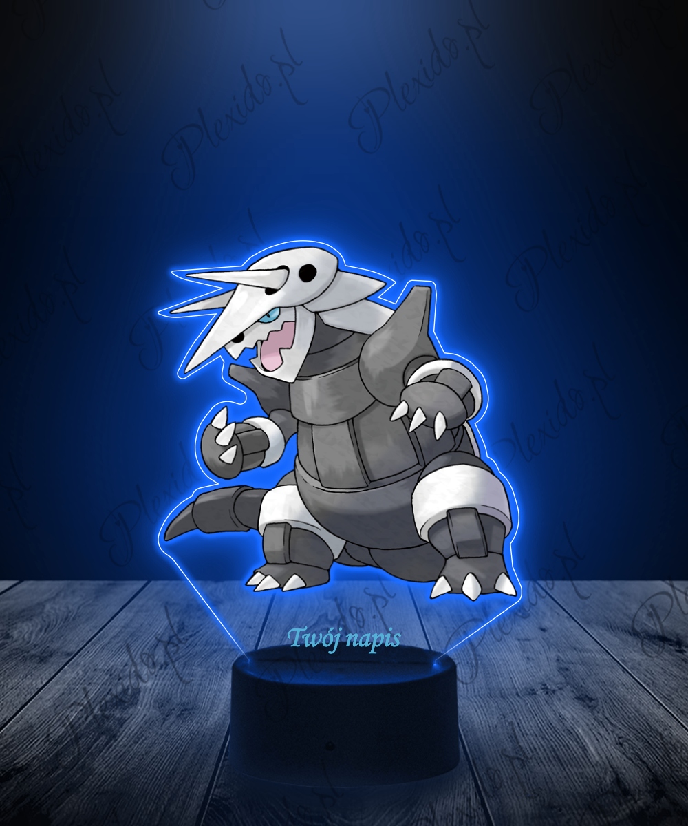 Lampka Nocna z Nadrukiem 3D LED Aggron Pokemon Anime Prezent Twój Napis Marka Plexido