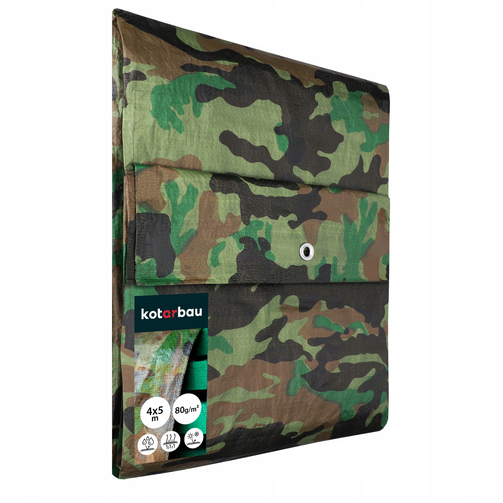 PLANDEKA 4x5M MORO OCHRONNA OKRYCIE PŁACHTA MATA OSŁONA WODOODPORNA 80G/M2