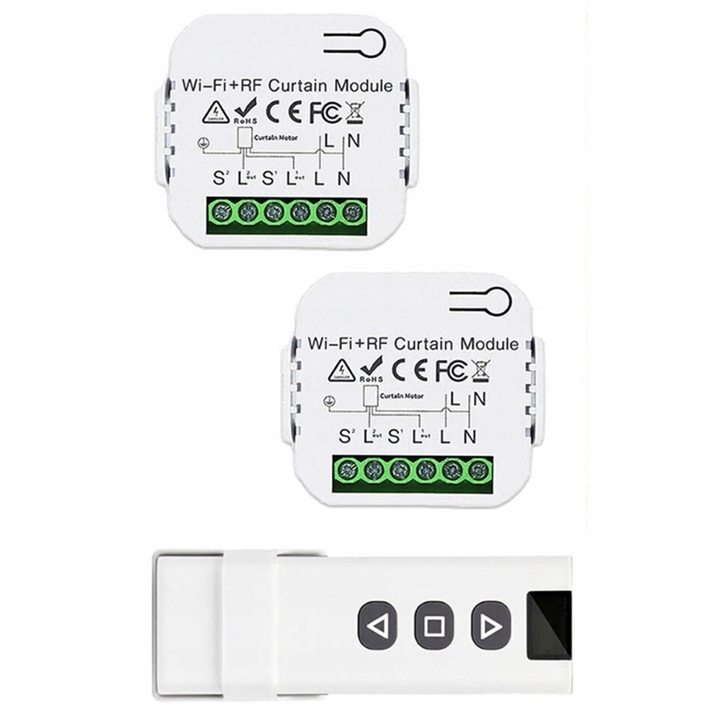 2X Sterownik Do Rolet Żaluzji Kąt Pochylenia Lameli WiFi Z Pilot RF433