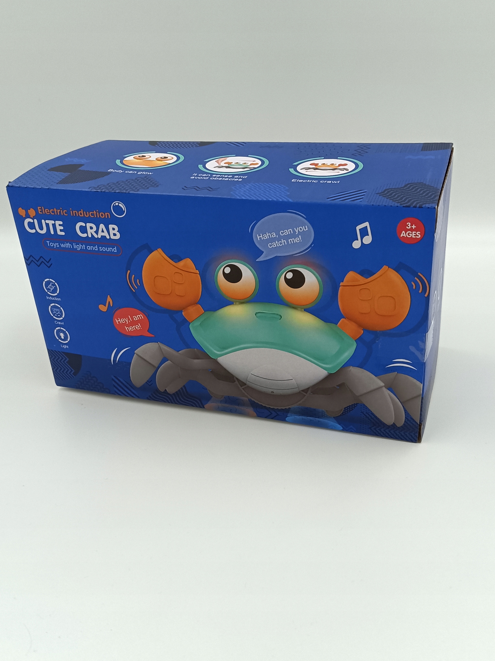 UCIEKAJĄCY PEŁZAJĄCY KRAB INTERAKTYWNY GRA ŚWIECI AKUMLATOR ŁADOWANIE HQ Głębokość produktu 10 cm