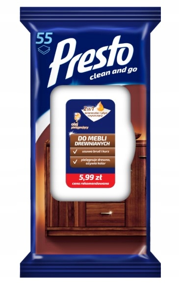 

Presto chusteczki ściereczki do mebli op. 55 szt.