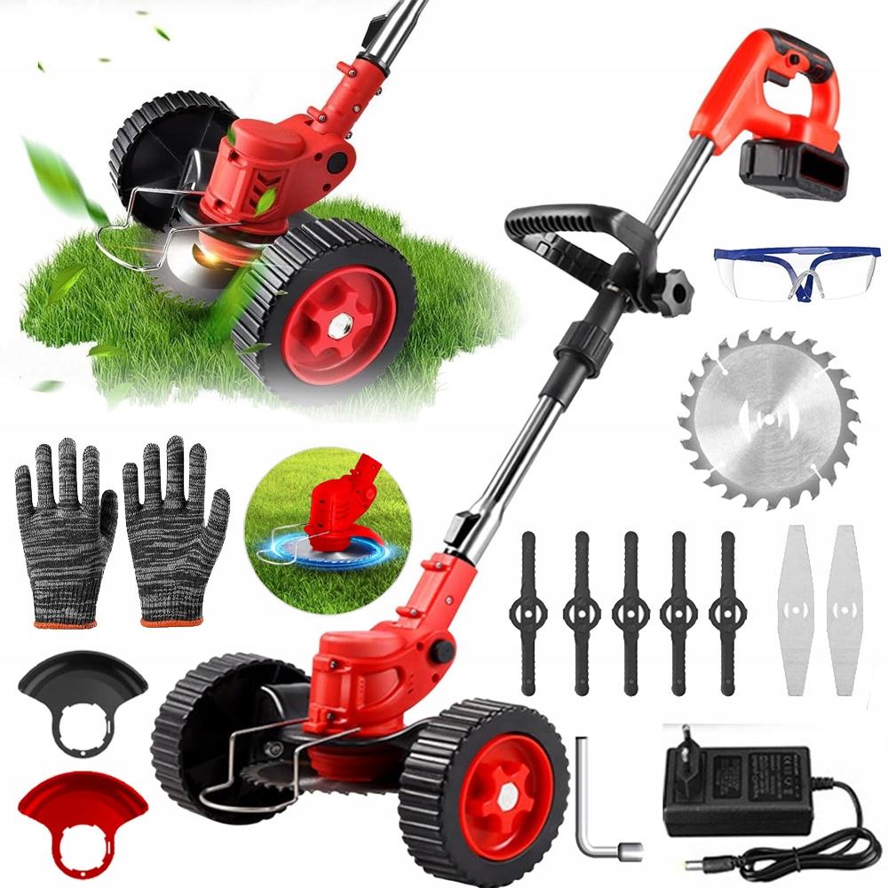 Podkaszarka Do Trawy Kosa Akumulatorowa Elektryczna Ogrodowa 2X Aku+ostrza