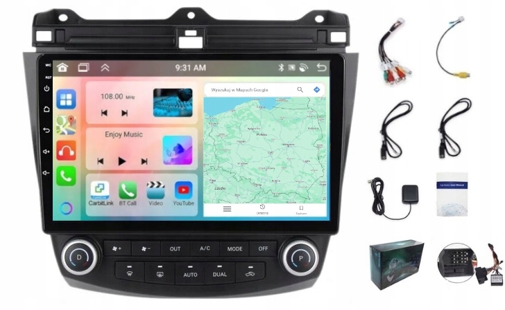 Navigační Rádio Gps Android Honda Accord 2002-2008 Carplay 4/64GB