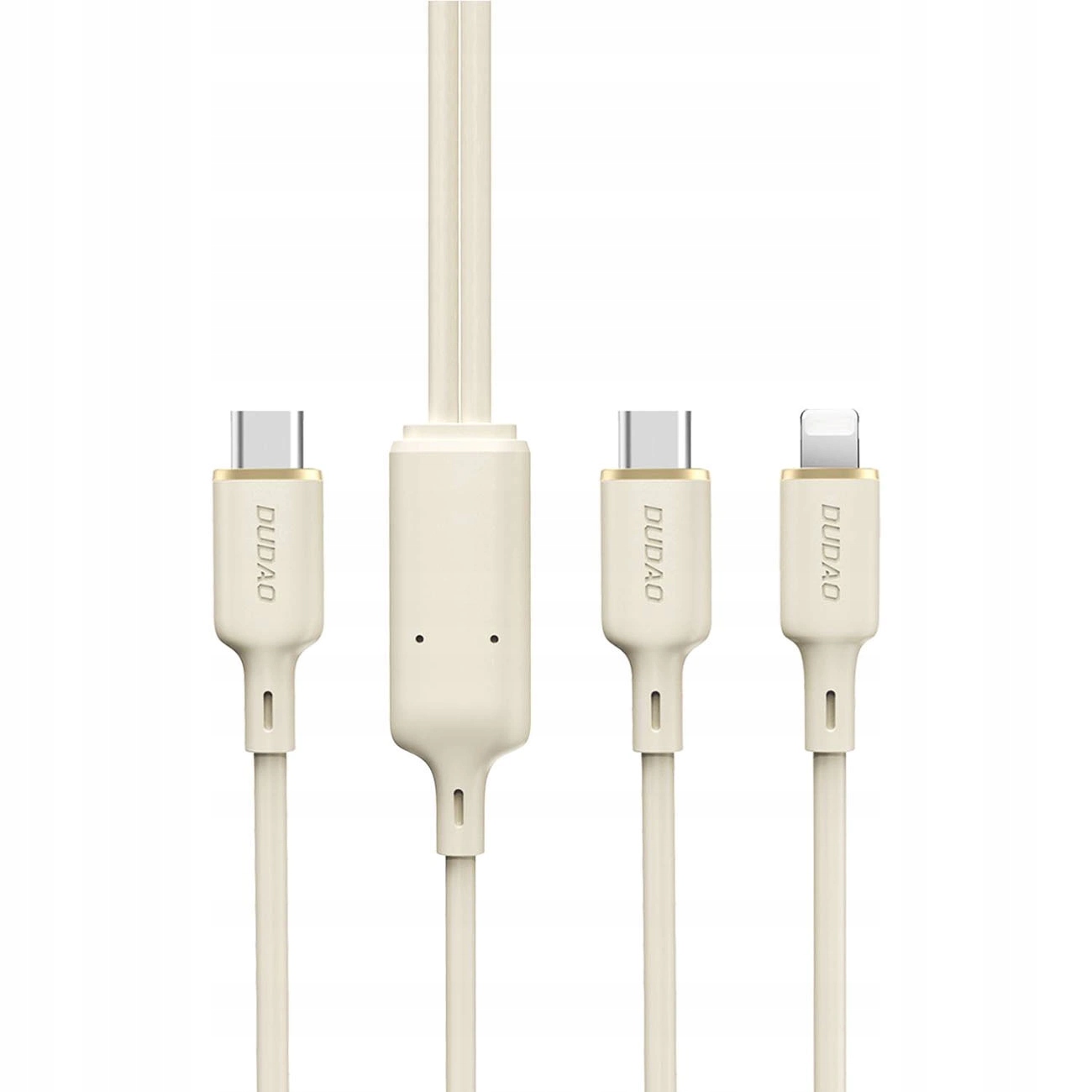 Kabel 2w1 Dudao L7SF Usb-c Usb-c Lightning 100W 1.2m beżowy