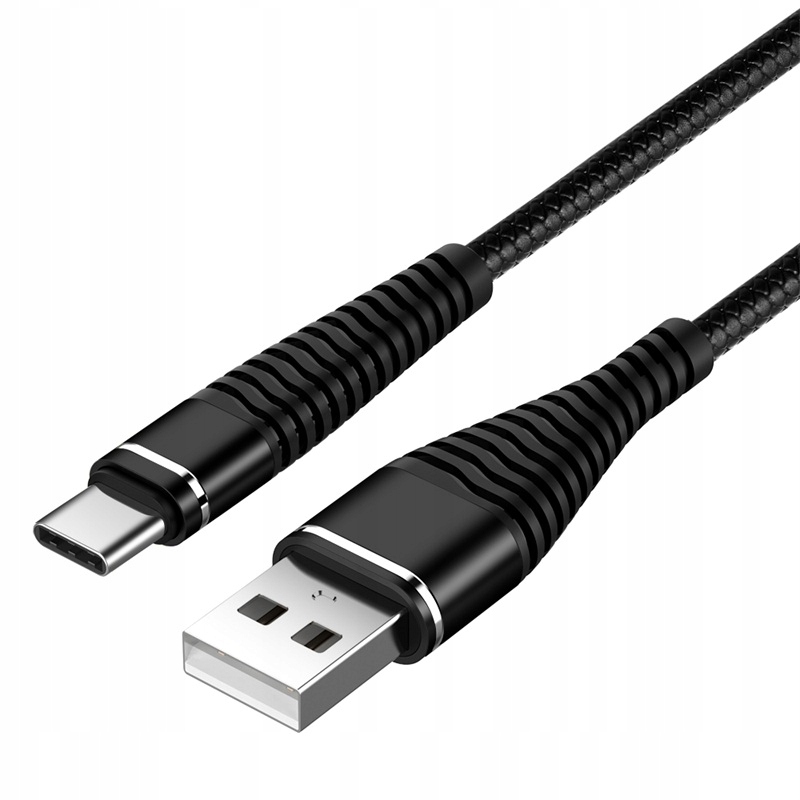 KABEL TYP C USB 1M ROZCIĄGANY SPRĘŻYNOWY SPIRALNY Kolor czarny