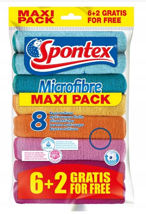 

Spontex Ścierka z Mikrofibry 8 szt. MIX Kolorów