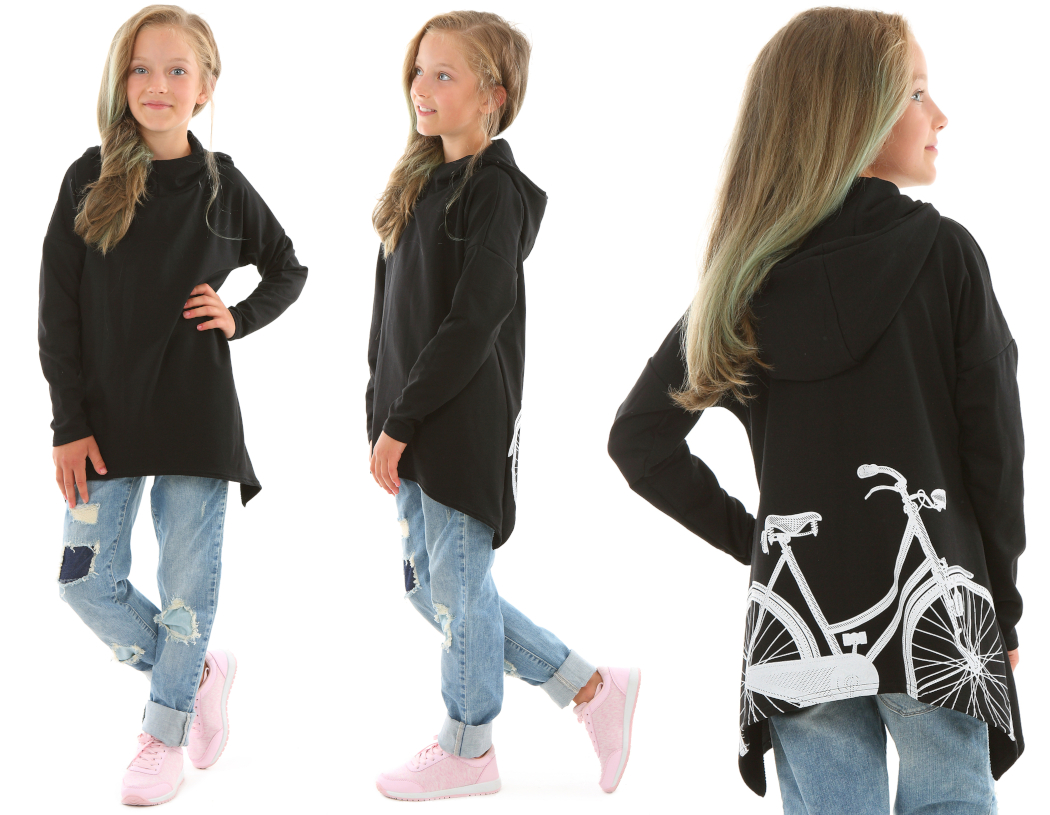 

Asymetryczna Bluza Oversize Rower 128-134 Czarny