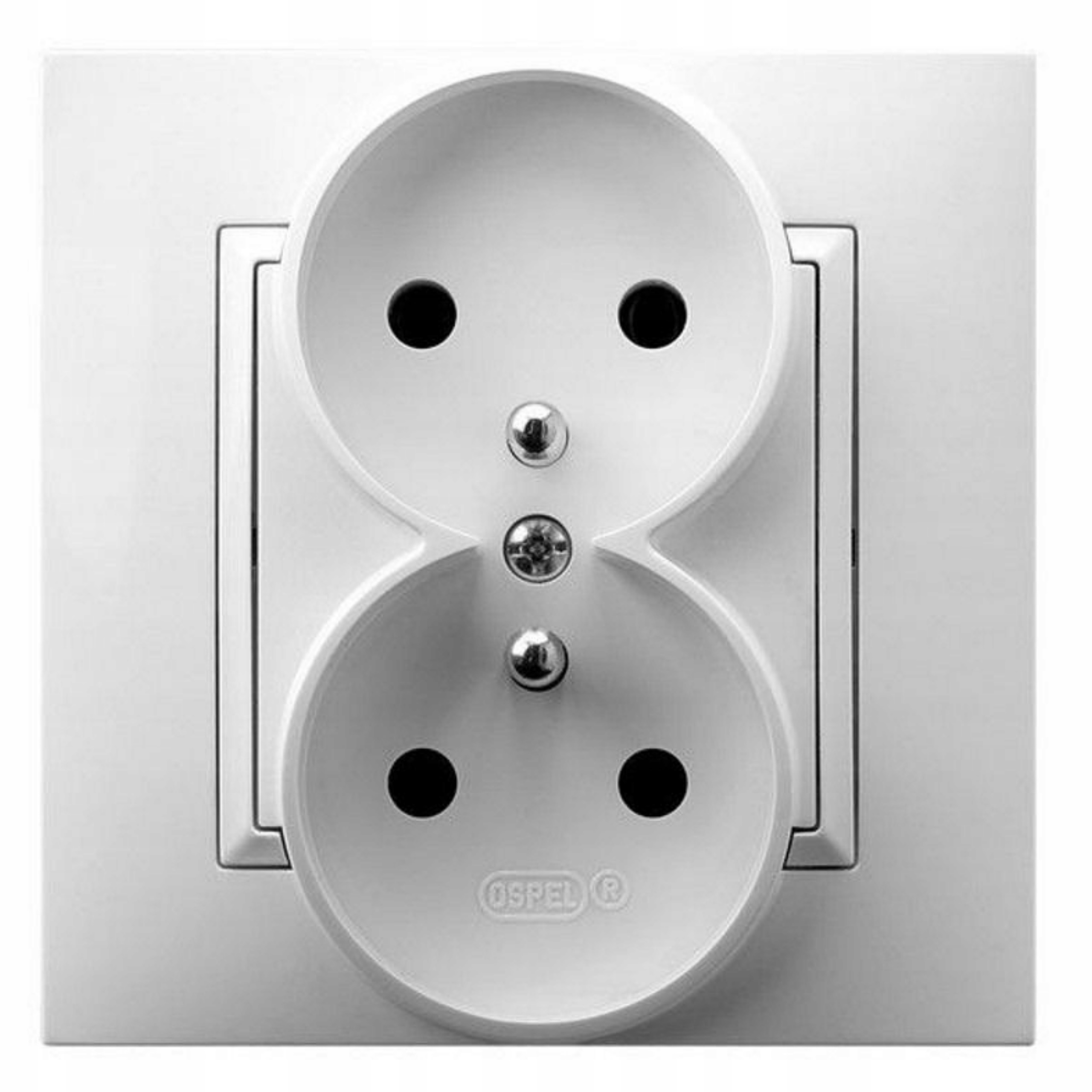 

Gniazdo elekt podwójne z uziemien Ospel Aria białe