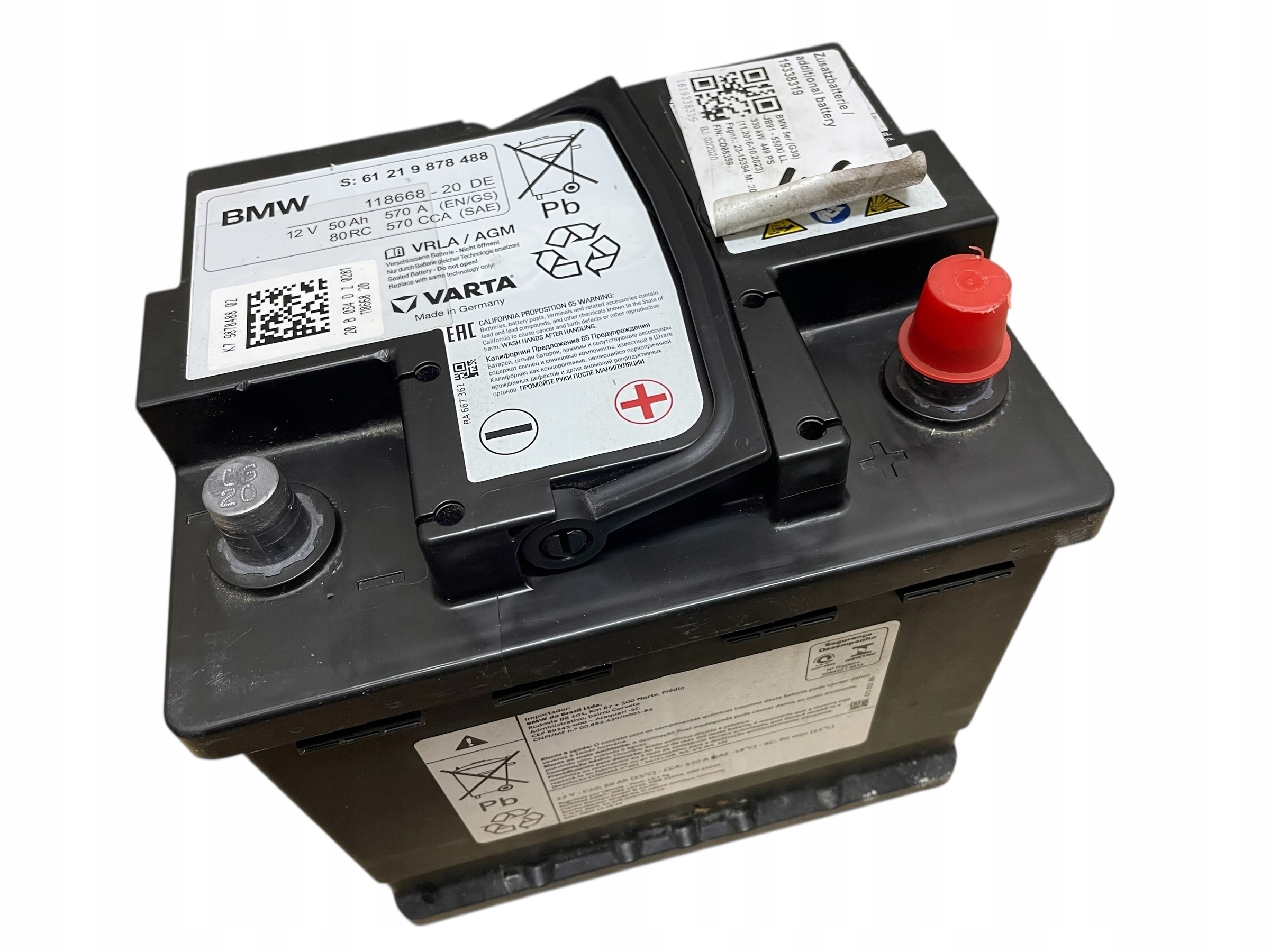 Batteria AGM START-STOP 12V 50AH 570A BMW / MINI 2020R Originale
