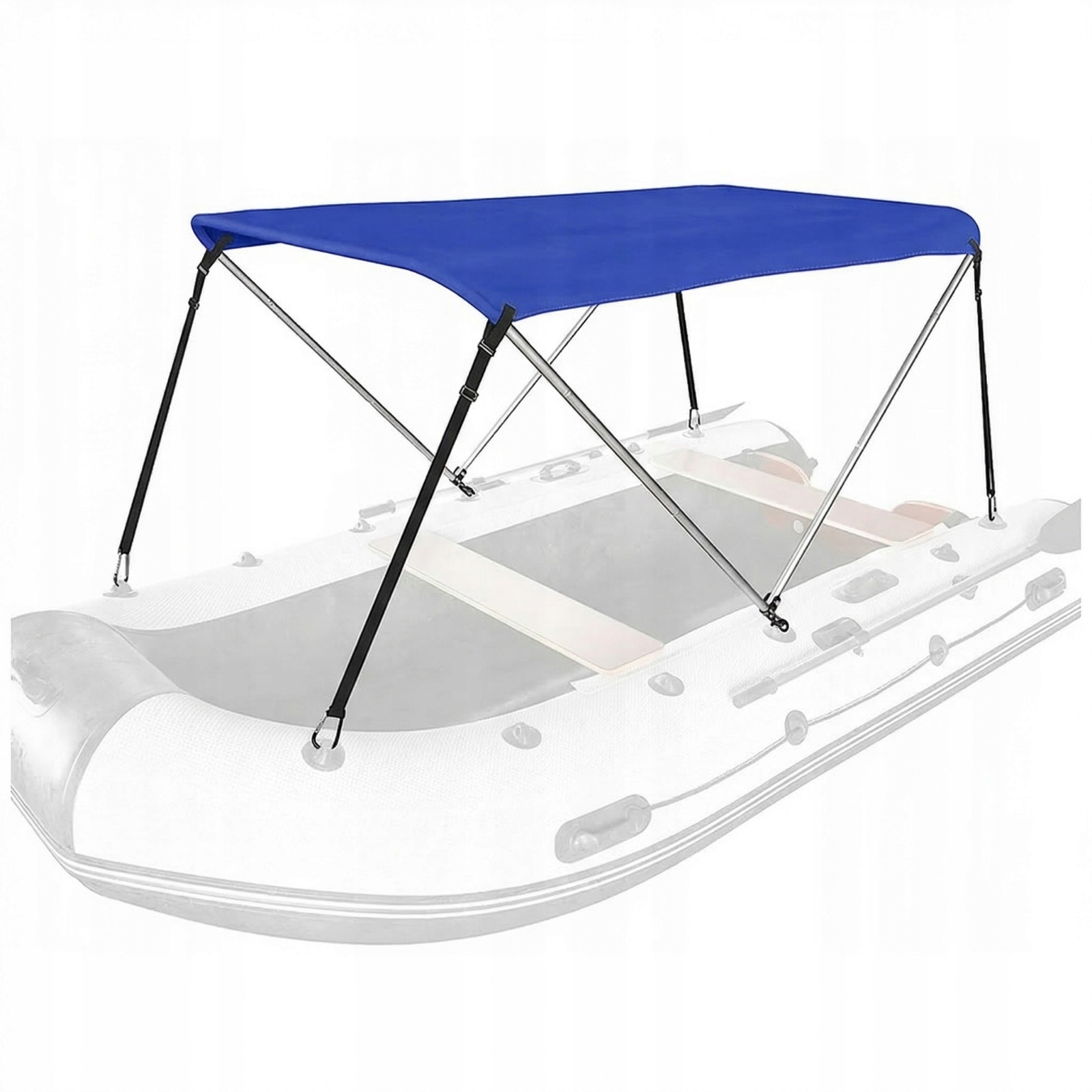 Daszek bimini pontonu łodzi uniwersalny niebieski