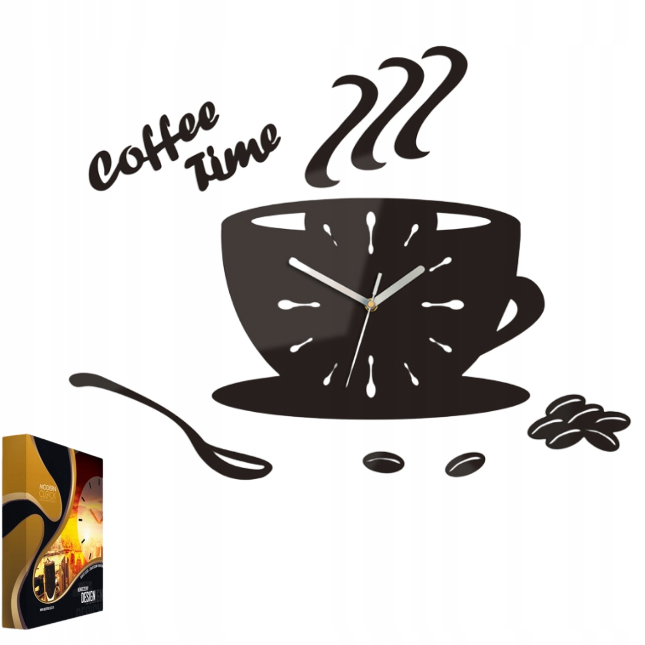 Akrylové nástěnné hodiny Coffe Time Wenge Kulatý Křemenné