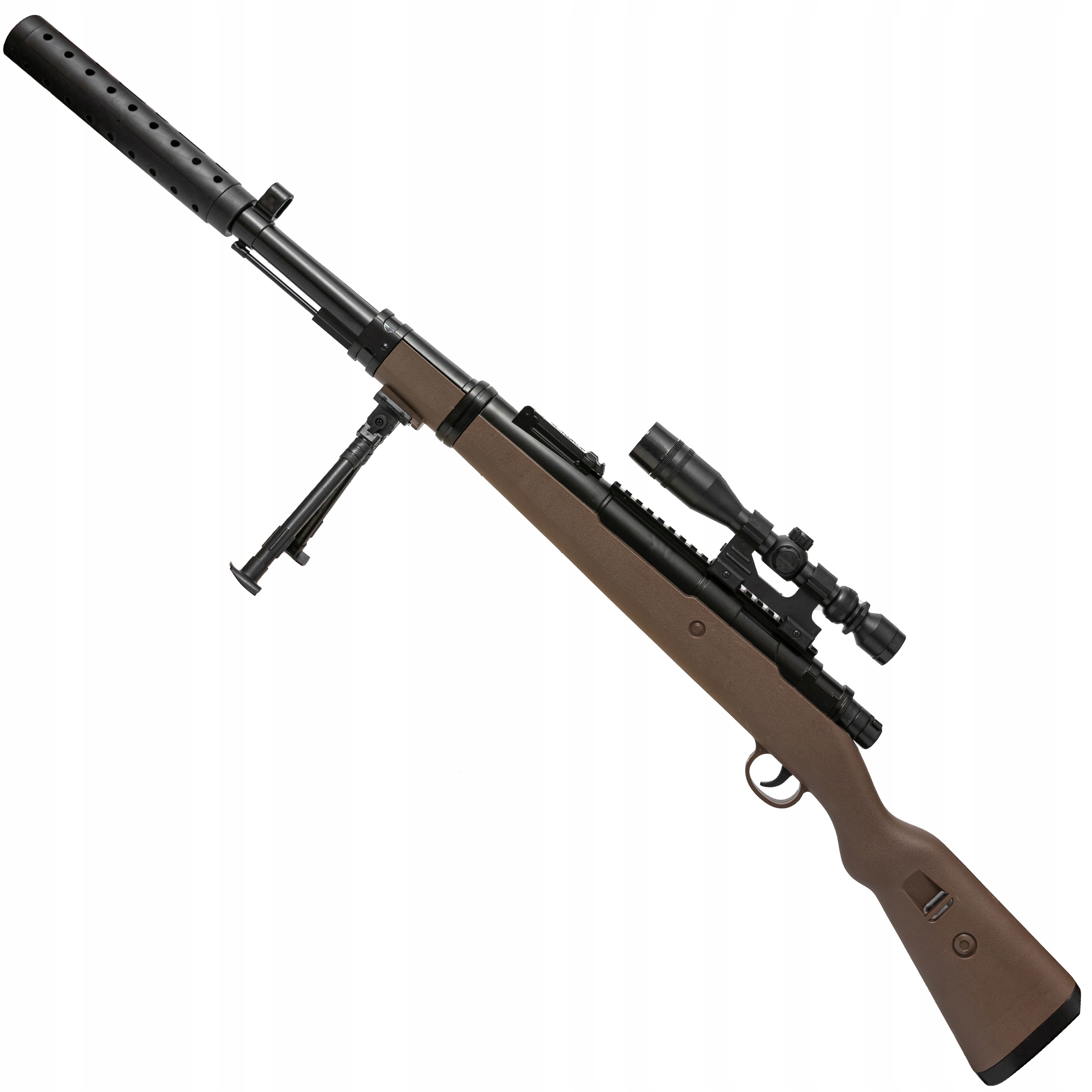 KARABIN SNAJPERSKI Z TŁUMIKIEM PISTOLET NA KULKI WIATRÓWKA Z GRATISAMI Marka inna