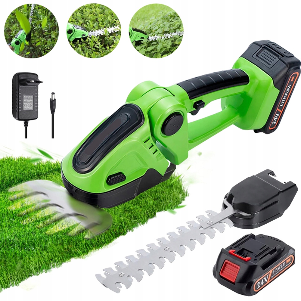 Akumulatorowe Nożyce Do Żywopłotu I Trawy 2W1 Podwójny Przełącznik 1500MAH