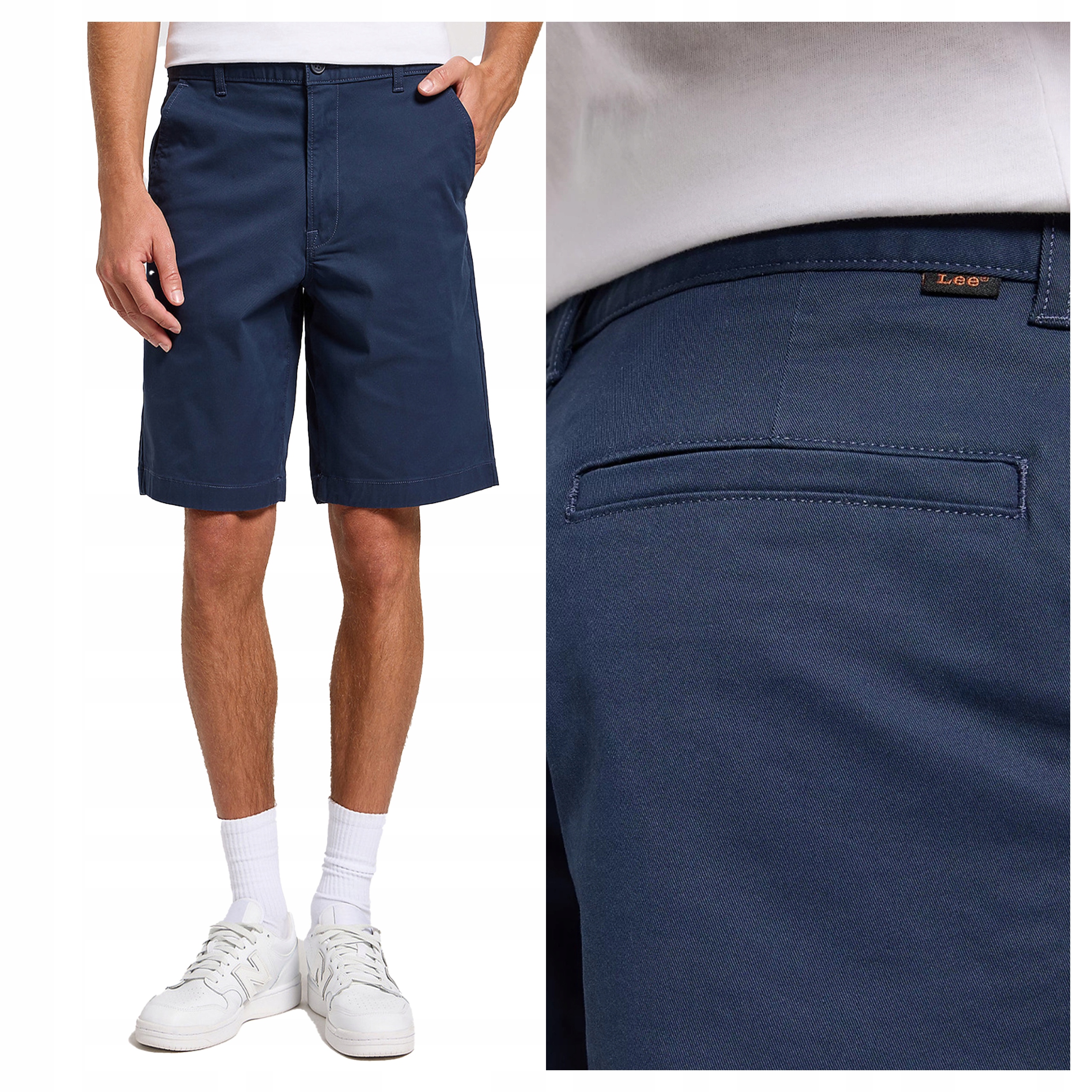 Kraťasy Lee Relaxed Chino Látkové Klasické Tmavě modré W34