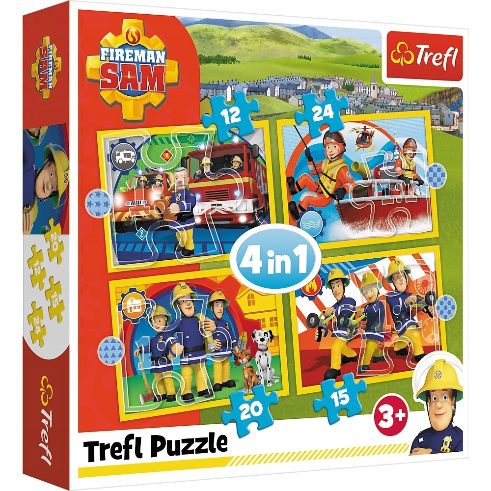 

Puzzle 4 W 1 Strażak Sam Pomocn Strażak 4układanki
