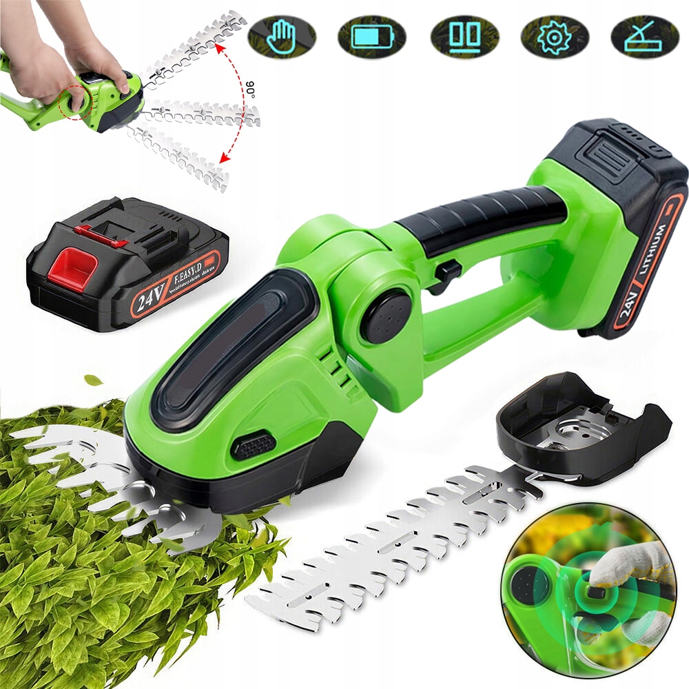 Nożyce Do Żywopłotu Trawy Krzewów Akumulatorowe Elektryczne 24V 1500mAh