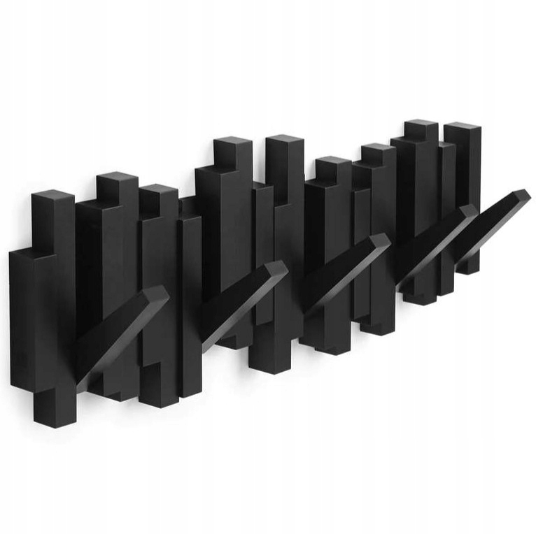 Nástěnný věšák na oblečení, bundy, černý, do předsíně, moderní Sticks