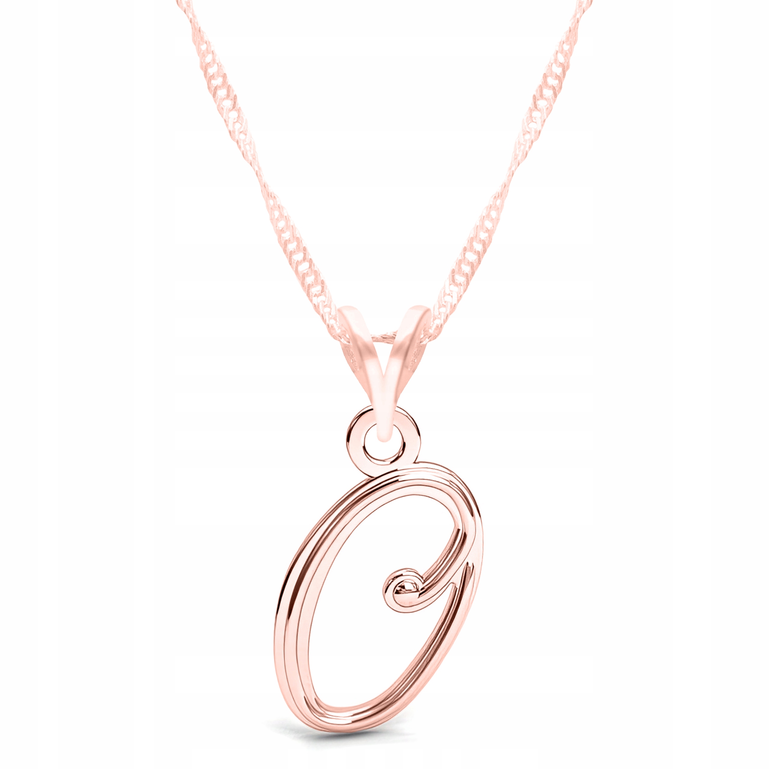 Pozlacený náhrdelník s písmenem o iniciálu Písmeno Letter Stříbro 925