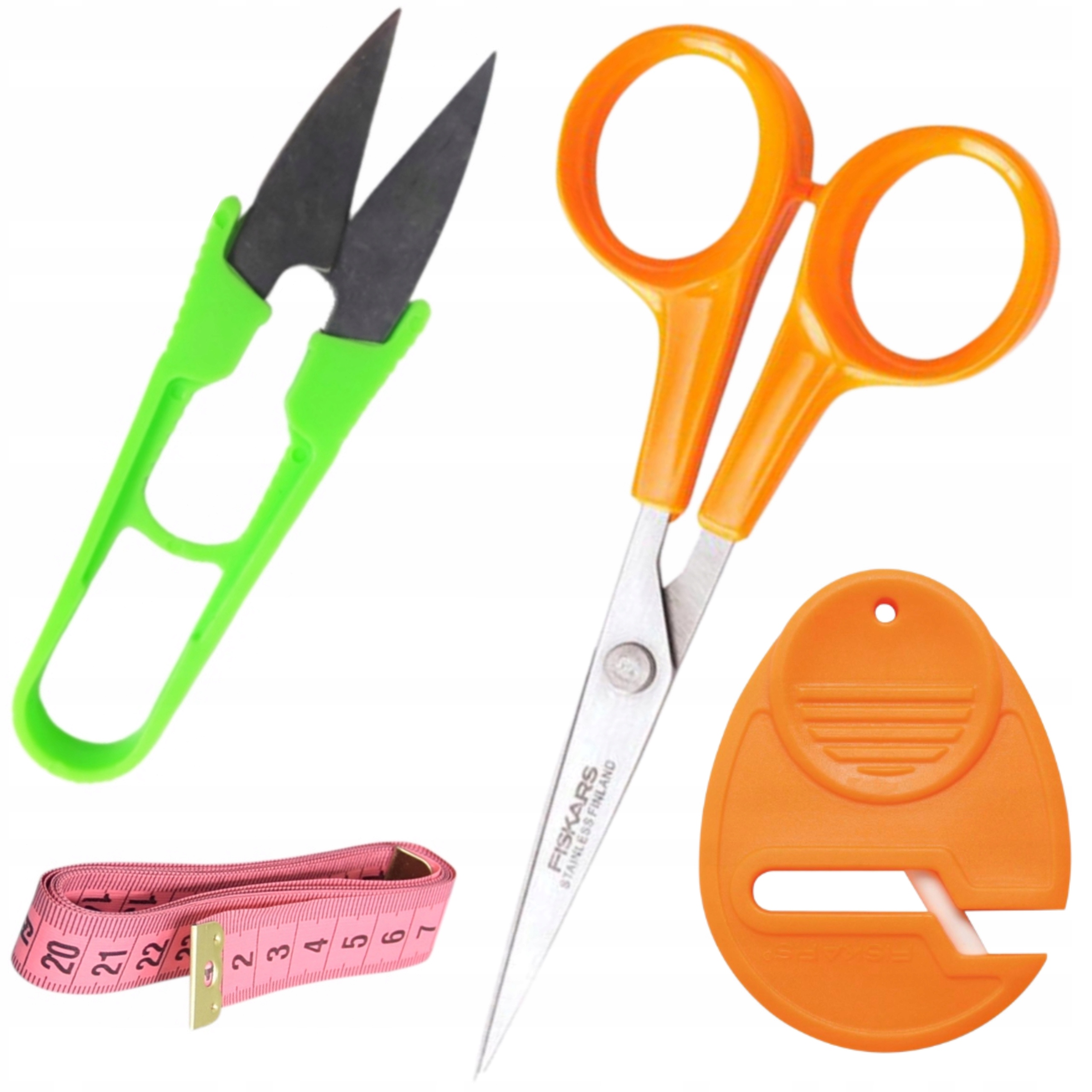 Nůžky Fiskars na nitě malé 13 cm s ocílkou kleštičky centimetr