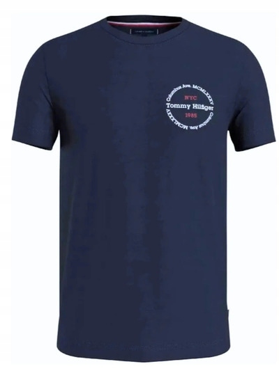 Tommy Hilfiger modré pánské tričko z bavlna, Velikost XL