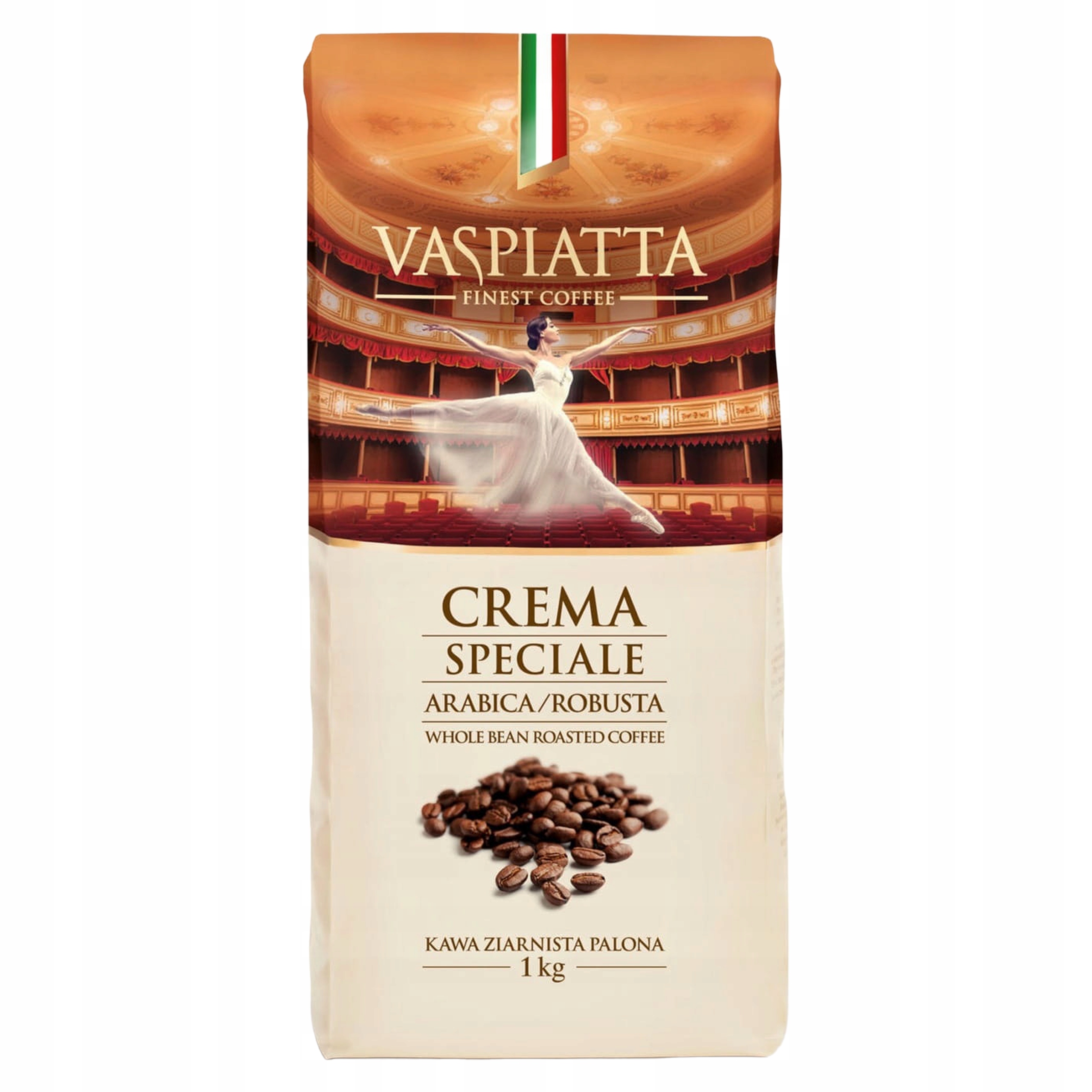 Vaspiatta Kawa ziarnista Crema Speciale mieszanka Arabiki i Robusty 1 kg