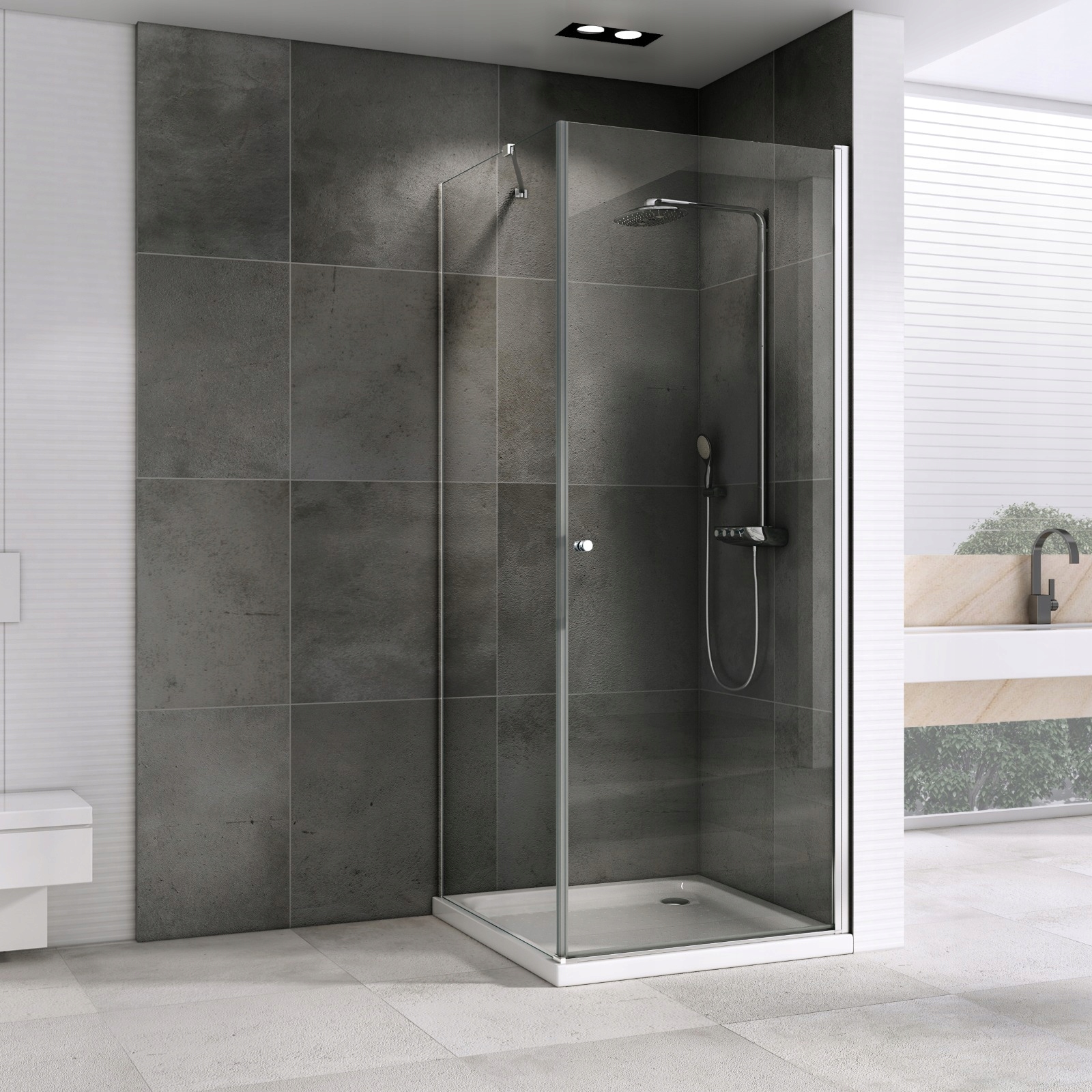 KABINA PRYSZNICOWA uchylna DS8001 - LEYDEN 100x100 Szerokość 100 cm