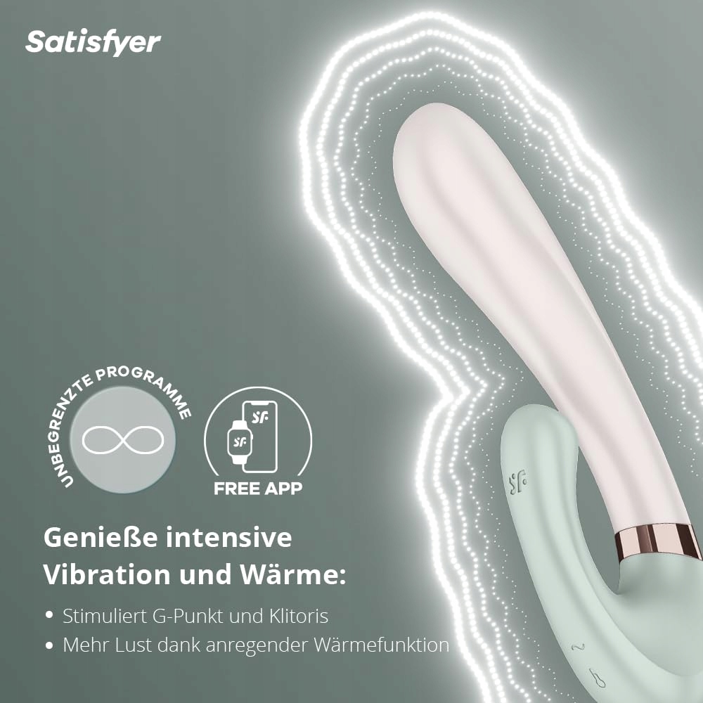 SATISFYER Heat Wave Bluetooth Wibrator Króliczek Z Funkcją Ciepła — miniatura 2