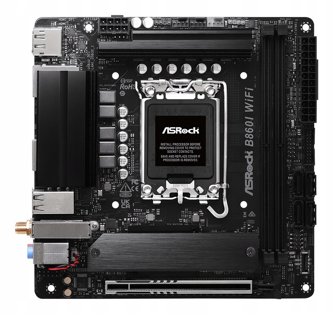 Płyta główna ASRock B860I WiFi Mini Itx z DDR5 i Rgb