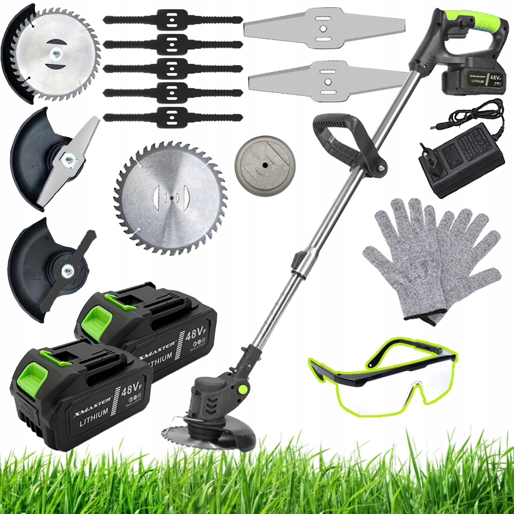 Akumulatorowa Podkaszarka Kosa Ogrodowa Wykaszarka Trawy Zestaw 600W 2x Aku