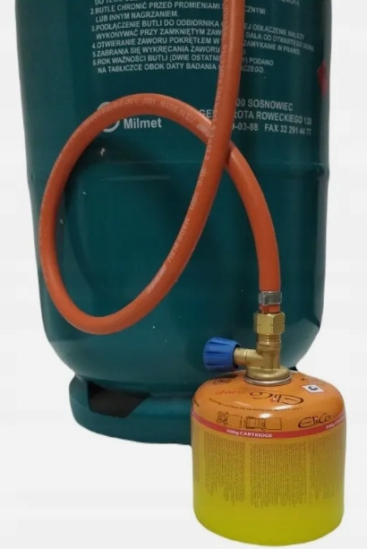 Hadice 1m pro přečerpávání plynu 21,8 3/8" s redukcí z 3/8 7/16" s ventilem