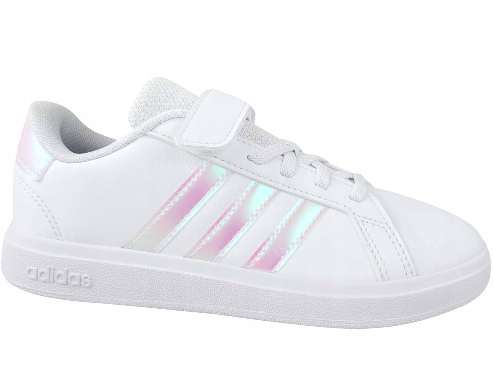 Adidas Grand Court 2.0 El IE3851 Buty Trampki Dziecięce Na Rzep Gumki Białe
