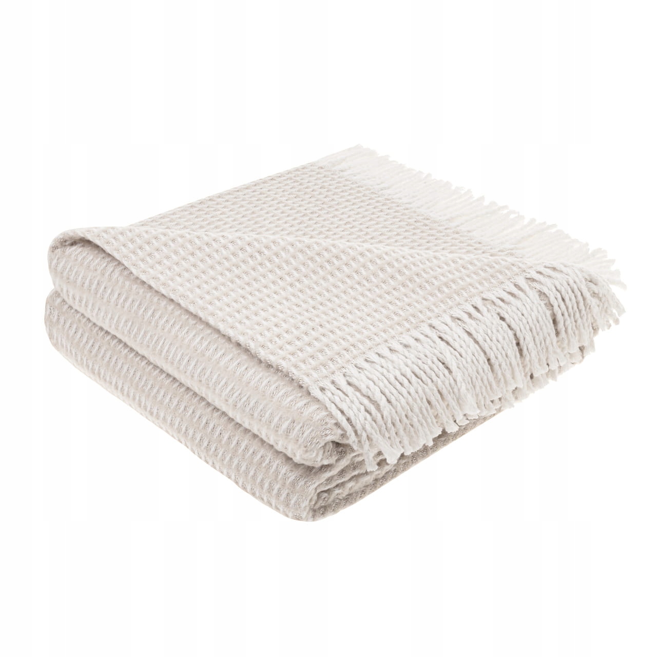 Bavlněná deka Check 150x200 taupe s třásněmi